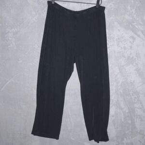 CHICO'S Black Slinky Knit Pants Size 3 Petite / XLP Travel Pull On Stretch Cool